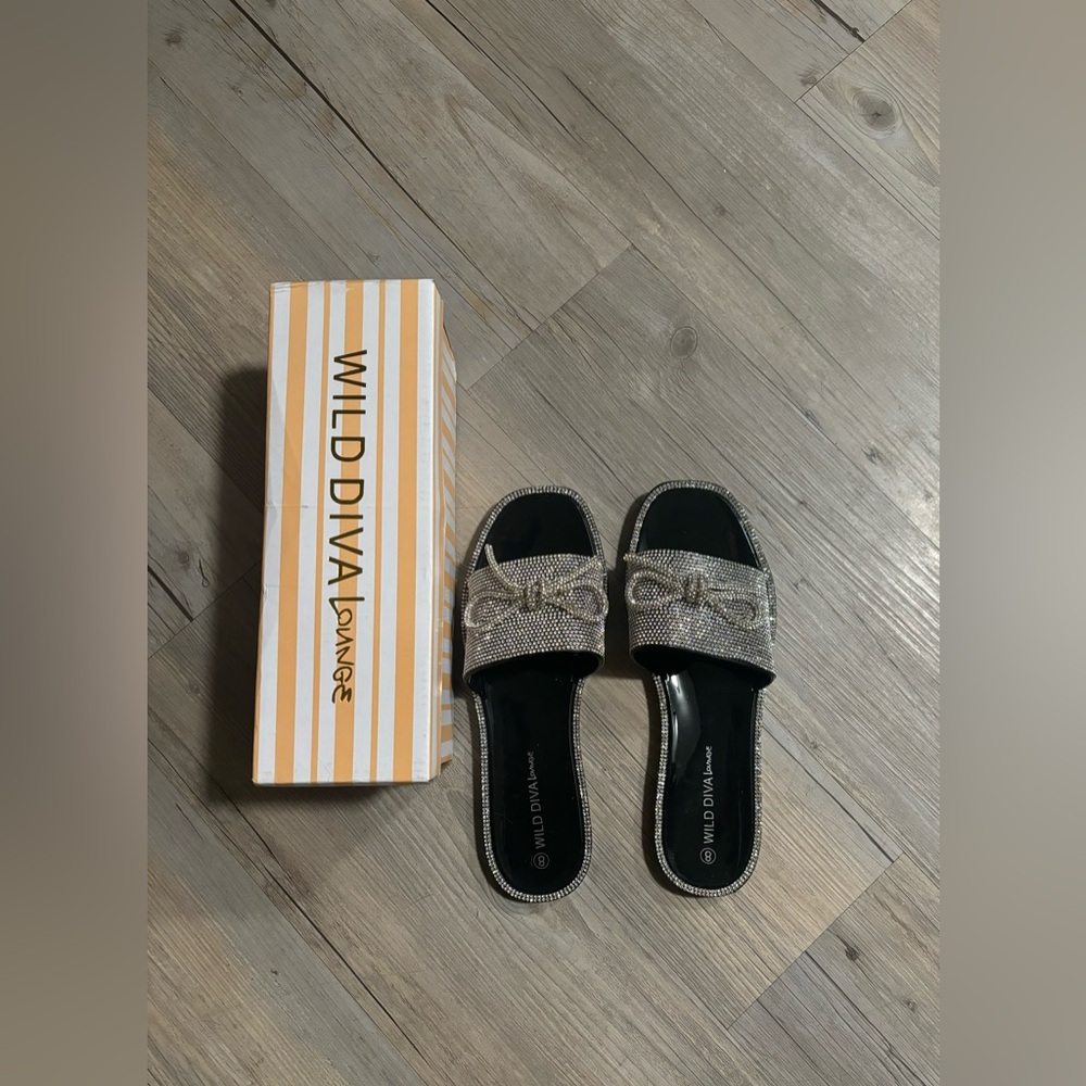 Always sweet embellished sandals - black 8 fashion nova